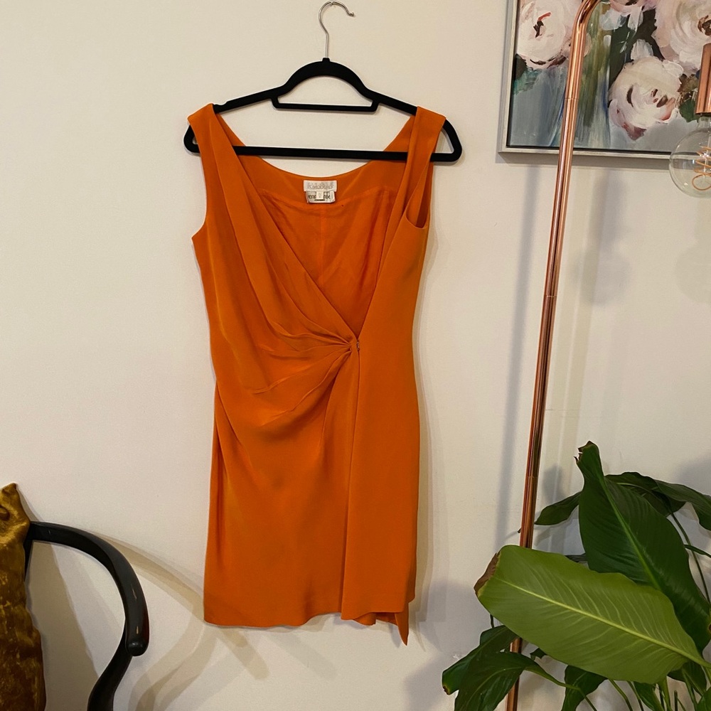 Orange 2000s Silk Henri Bendel Wrap Dress